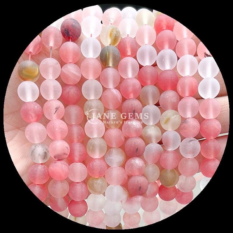 Multi-color Gemstone Beads 8mm Various Frosted Loose Round Bead Strands for Bracelet and Necklace Making
