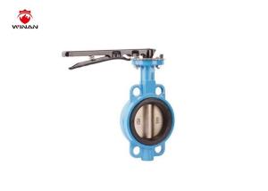 China 300 PSI Wafer Type Butterfly Valve Handles Lever Operated Slim Disc Cast Iron wholesale