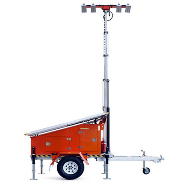 Mobile Lighting Tower Trailer Mounted Solar LED Light Tower Infrastructure