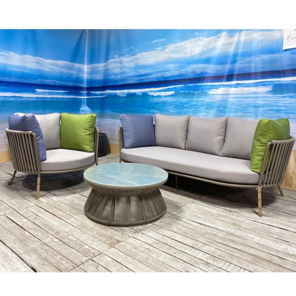 100% Handwoven Rattan Garden Sofa Set and Glass Coffee Table Perfect for Outdoor