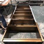 Golden Stainless Steel Metal Frame Black Glass Top Wine Shelves