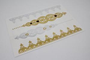 China Gold Metallic foil Tattoos, silver metallic foil tattoo, gold and silver metallic tattoo, wholesale