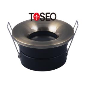 China 240V Round Waterproof IP65 Downlight / Black Aluminum Bathroom LED Spotlights wholesale