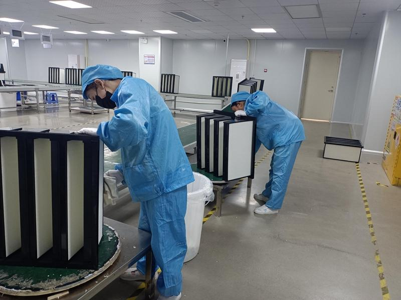 High Efficiency Pleated HEPA H14 H13 V Bank Air Filter For Ventilation System Purifier