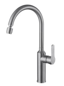 China Chrome 304SS Single Handle Kitchen Faucet Mixer Cold And Hot wholesale