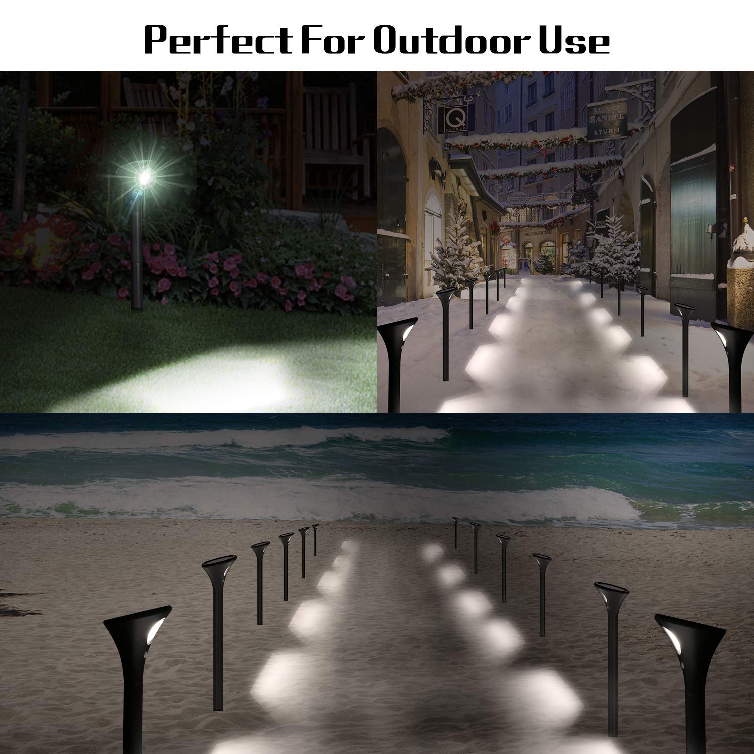 Outdoor Solar Lights, Solar Path Lights with Motion Sensor