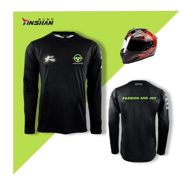 100% Polyester Quick Dry Long Sleeve Off Road Dirt Bike Motocross Racing Shirts
