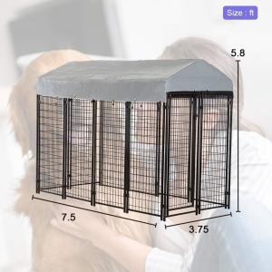 China Powder Coated Heavy Duty Dog Kennel 5.8'' X 7.5'' With Roof wholesale