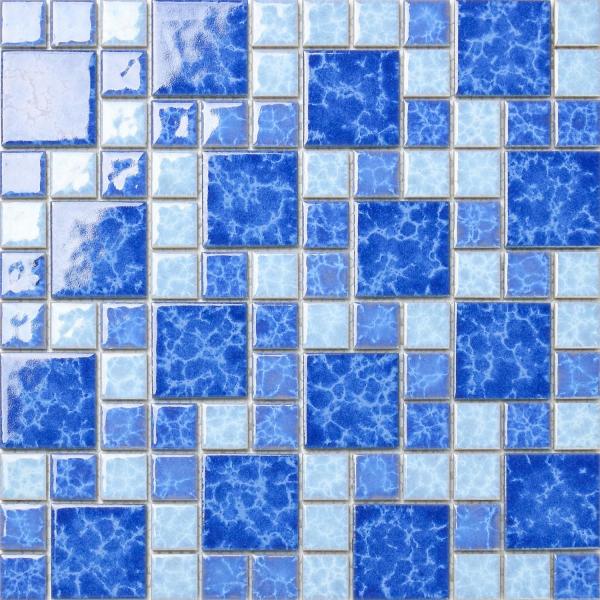 Square Glazed Mosaic Swimming Pool Ceramic Tiles Anti Slip In 2x2 In
