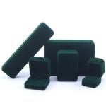 Customer's Logo Green Velvet Jewelry Box for Necklace Stud Earrings Bracelet