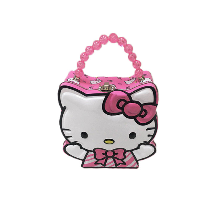 Lovely Design Personalized Tin Box With Plastic Handle 184*174*64Hmm