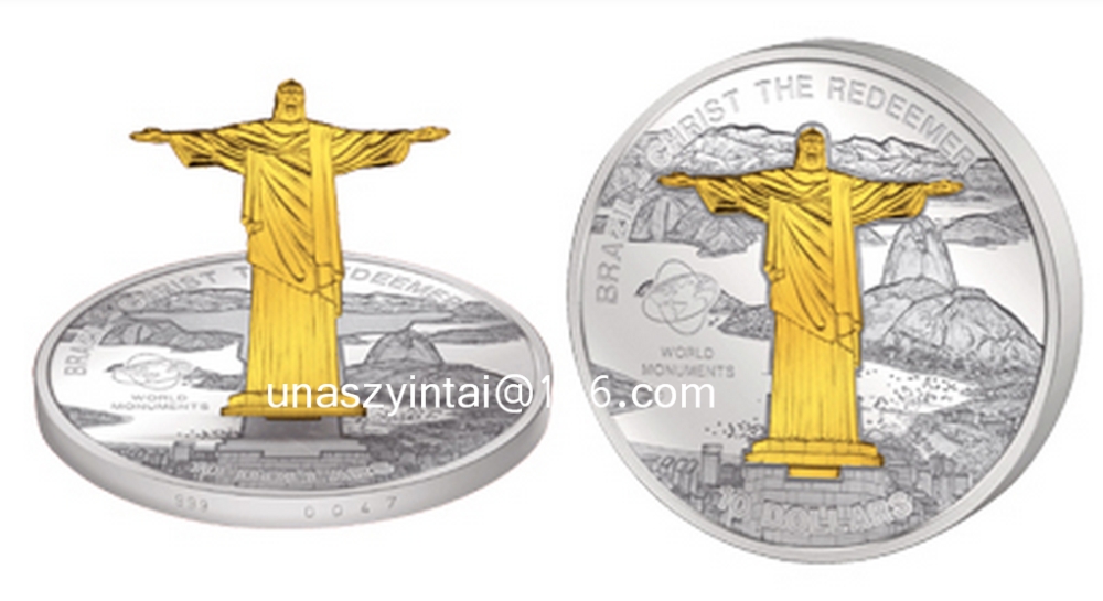 China Manufacture Brazil Design Christ Coin
