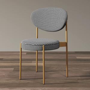 China Modern Fabric Dining Room Wrought Iron Dining Chairs With Metal wholesale