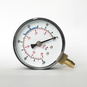 China EN 837-1 Vacuum Pressure Gauge 30 InHg 63mm Bottom Mount Pressure Gauge wholesale