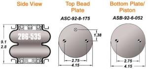 China 2B6-535 Goodyear Original Rubber Suspension Air Spring Bellows Number 579-92-2-535 wholesale
