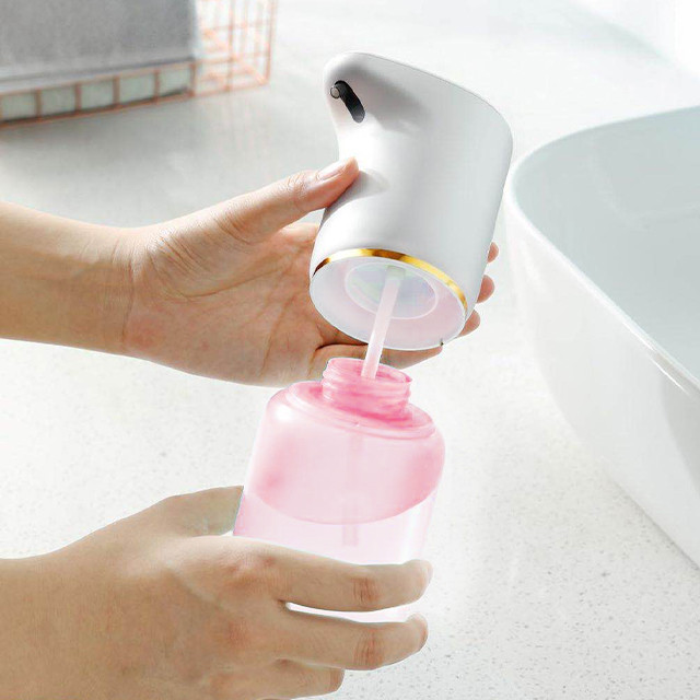 13.5oz Motion Sensor Soap Dispenser Pink ABS Antibacterial Gel