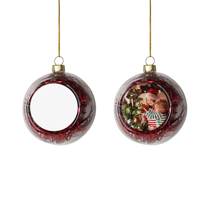 Sublimation Christmas Ball Personalized Custom Printing 8CM Glass Christmas Ball Ornaments Sublimation Blank