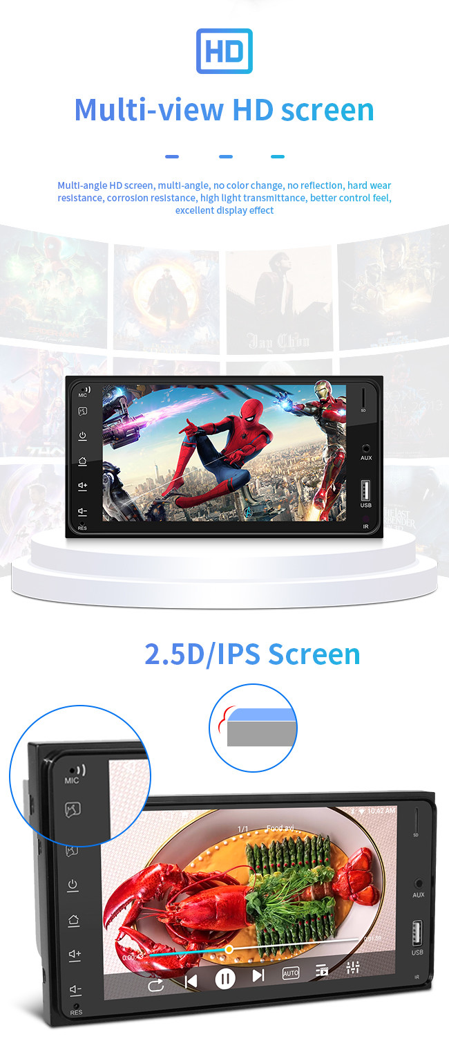 8 Core 7 Inch Car Android GPS Navigation Universal 1080P Screen Carplay For Toyota