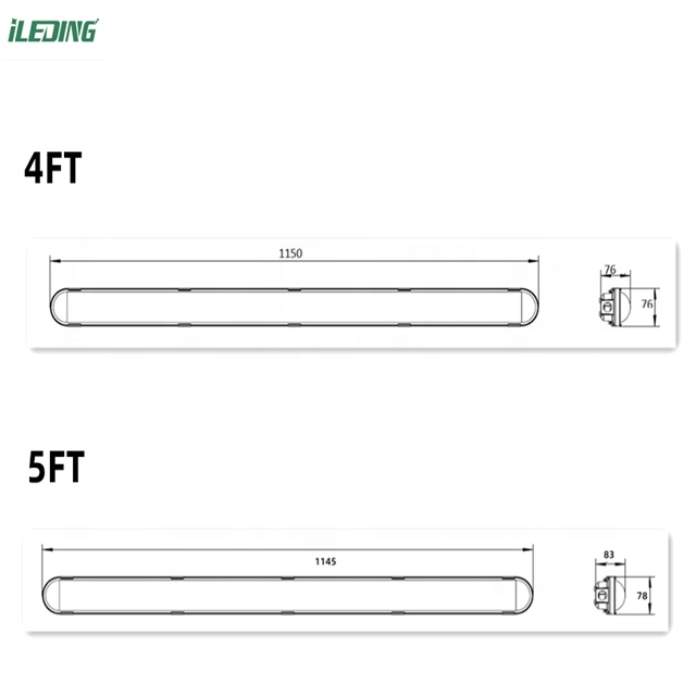 5000lm 36W 4FT Tri-Proof Shop Light 3500K/4000KK/5000K LED Vapor Tight for Industrial