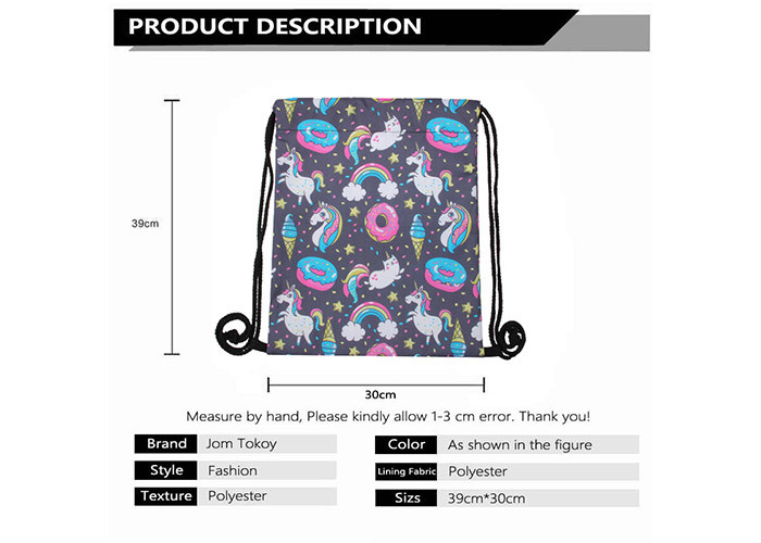 Personalised Ladies Gym Drawstring Backpack Custom Cinch Sacks