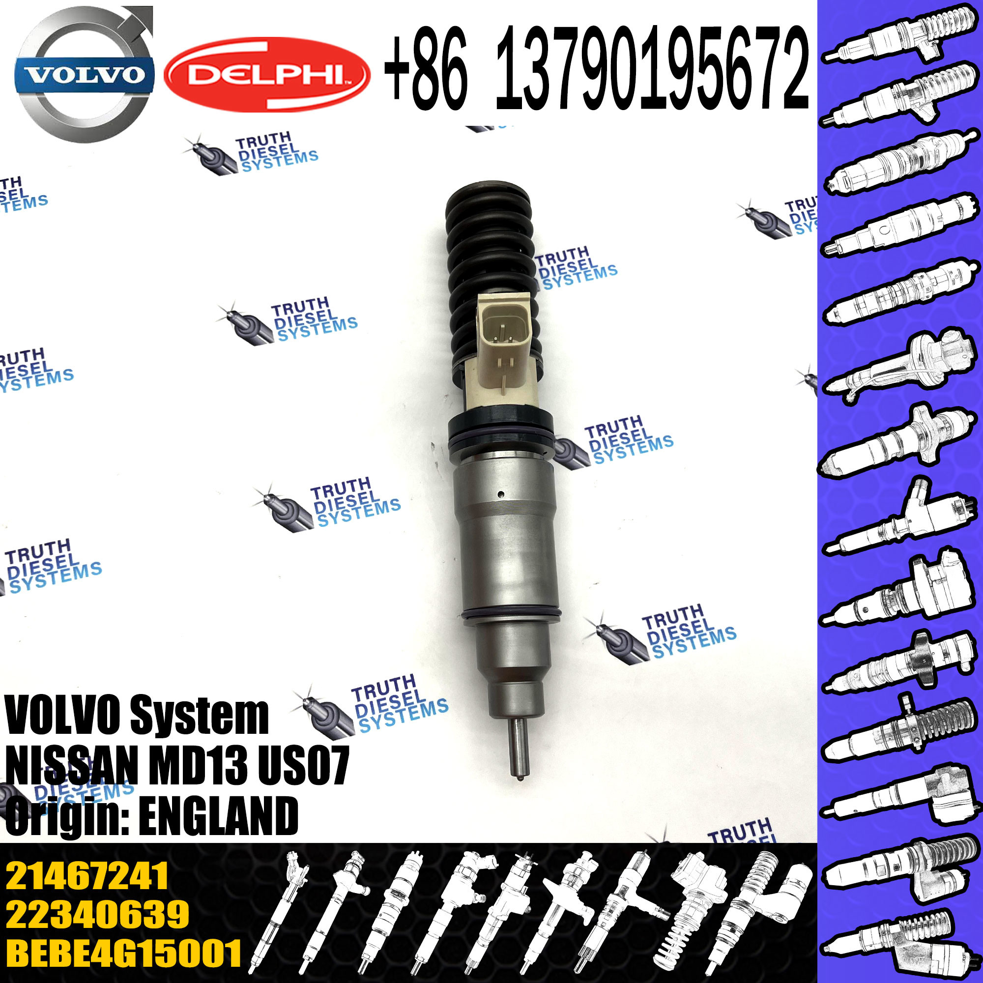 EC380D Diesel Fuel Injector BEBE4G15001 22340639 21467241 For VOL EC330C Engine