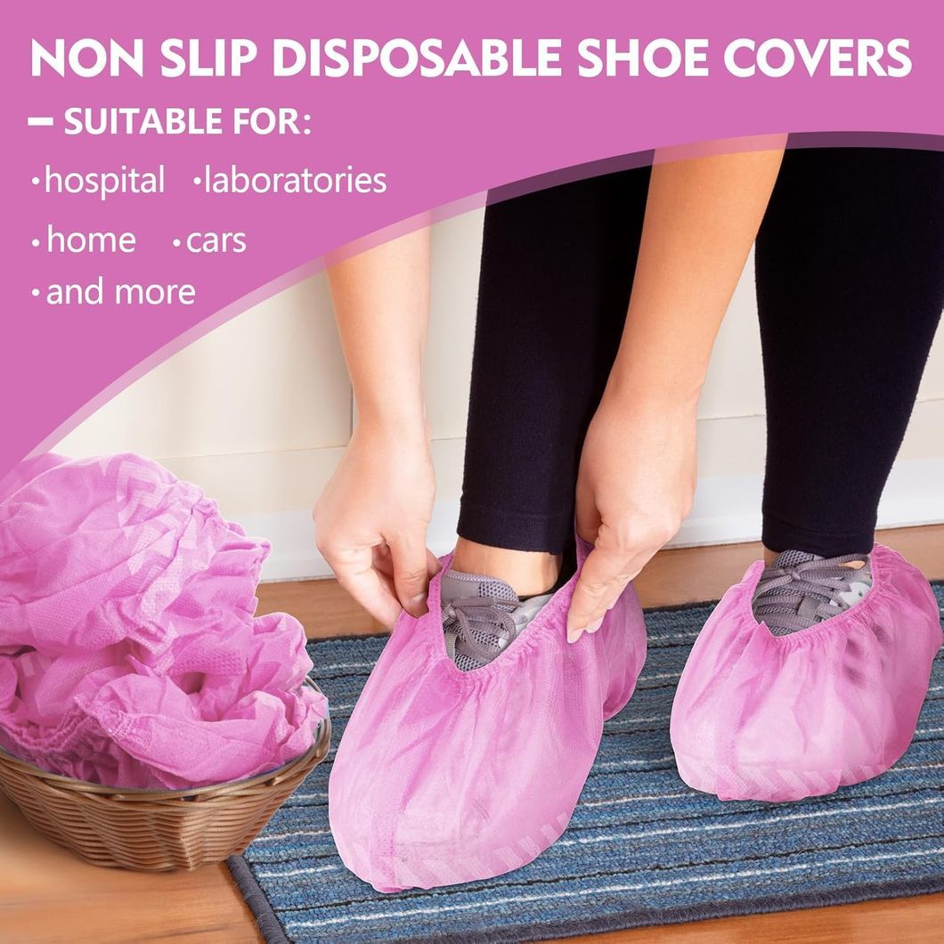 Different Colour Blue White Green Red Grey Pink Black Disposable Nonwoven PP PE CPE Shoe Cover