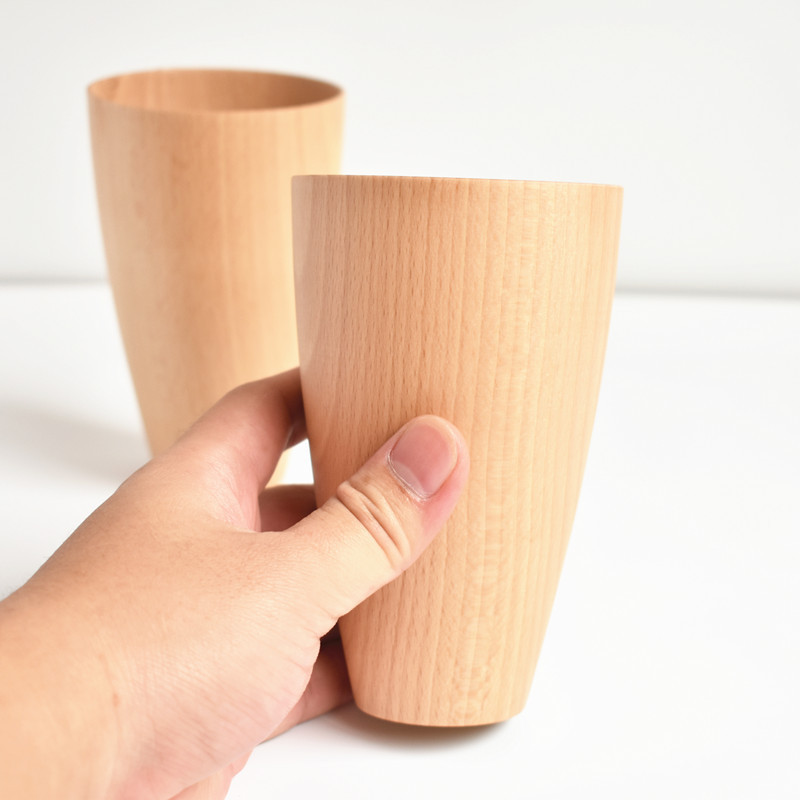 Handmade Coffee Wooden Drinking Cups Portable Nordic Style 300ml 0.11kg