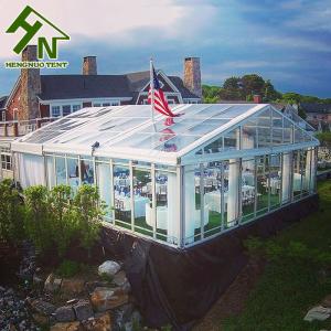 China CFM US Standard Aluminun Outdoor Reception Wedding Glass Tent Rainproof PVC Roof wholesale