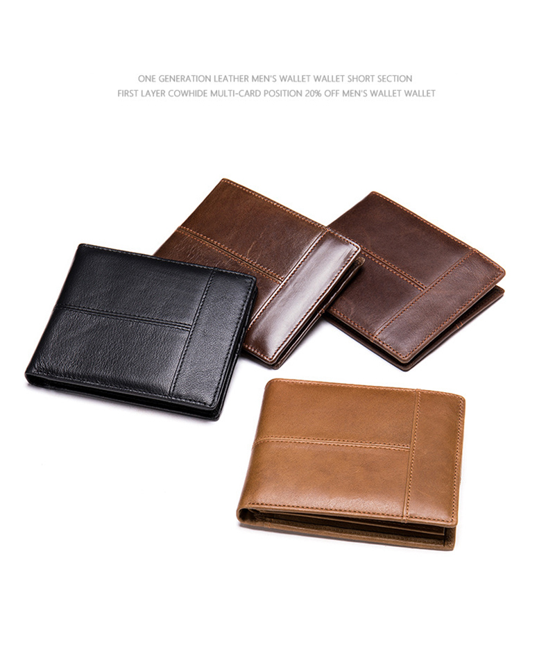 Short Length Genuine Leather Minibook Anti-Theft RFID Card Holder Wallet for OEM ODM