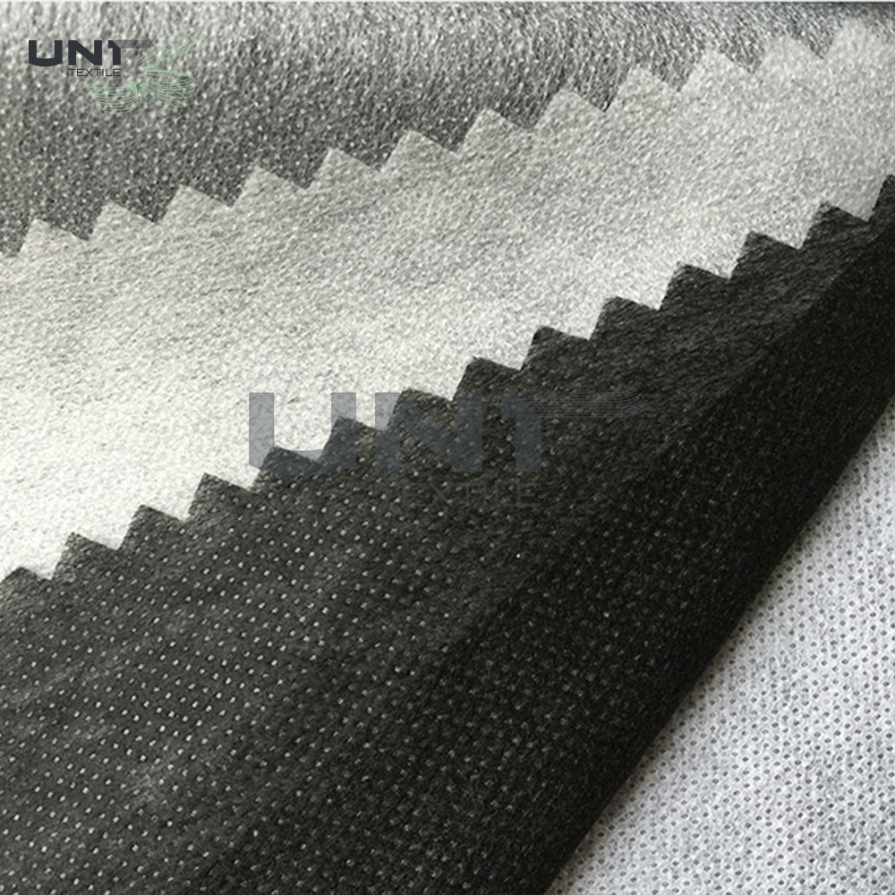 Charcoal Garments Non Woven interfacing material with PA + PES Paste Dot