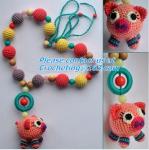 Candy Colors Crochet Round Wooden Beads Necklace For Women, baby, fashion,