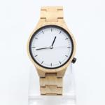 Quartz Maple Wooden Wrist Watch , Female Wooden Watches Light Yellow