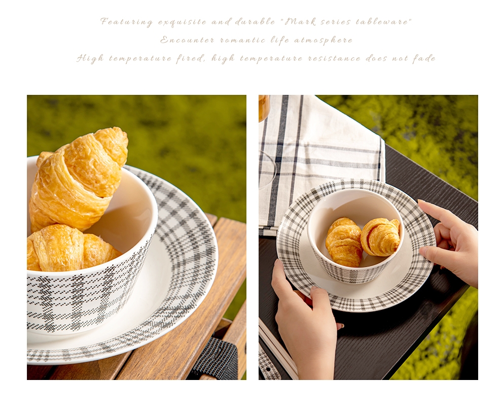 Sustainable Fabric Pattern Dinnerware Set In Modern Nordic Style For Luxury Tableware