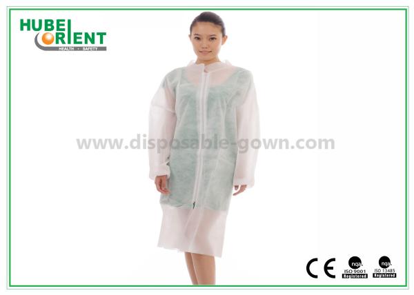 Quality ISO9001 40gsm Nonwoven Disposable Laboratory Coats for sale