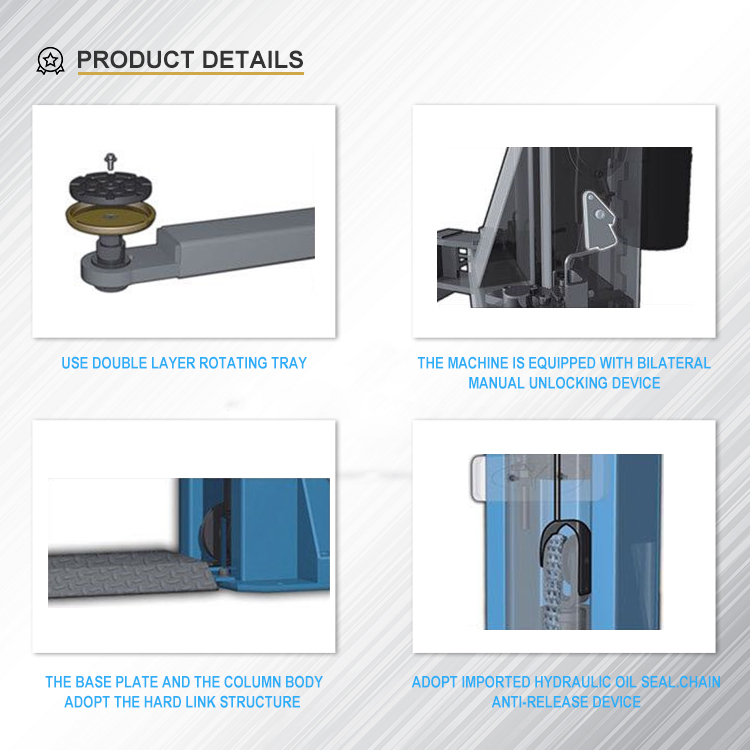 Two Post Car Lift Ce Safety Approved For Home Garage Equipment Simple Manual Control