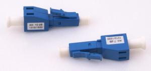 China Blue LC Fiber Attenuator For Testing Equipment , Fixed Optical Attenuator 7 DB 10 DB wholesale