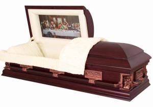 China Last Supper Wood Caskets SWC06 In Poplar Material Cremation Caskets wholesale