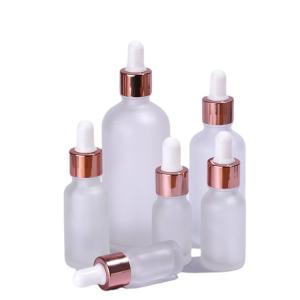 China Rose Gold Frosted Eye Dropper Bottles 3ml 5ml 10ml 15ml wholesale