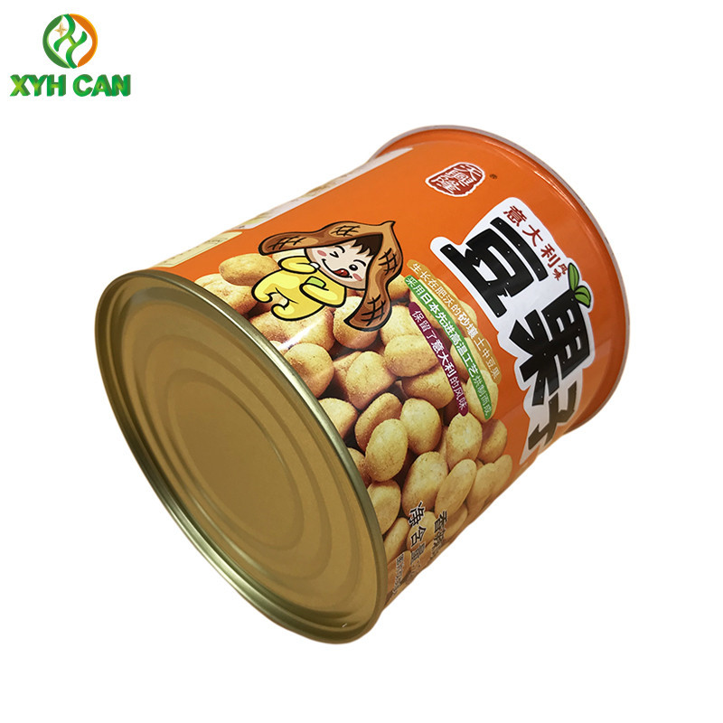 Custom Tin Cans for Snack Food Grade 99mm Diameter with Plastic Cover