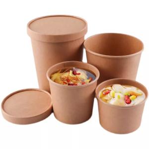 China Customized Biodegradable Kraft Paper Soup Cup Food Packaging wholesale