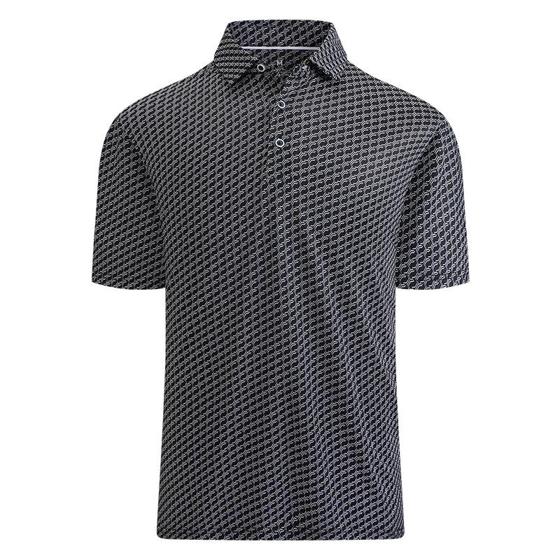 Customized Logo Printing Breathable Quick Dry Ice Silk Printed Polo Shirts for Men