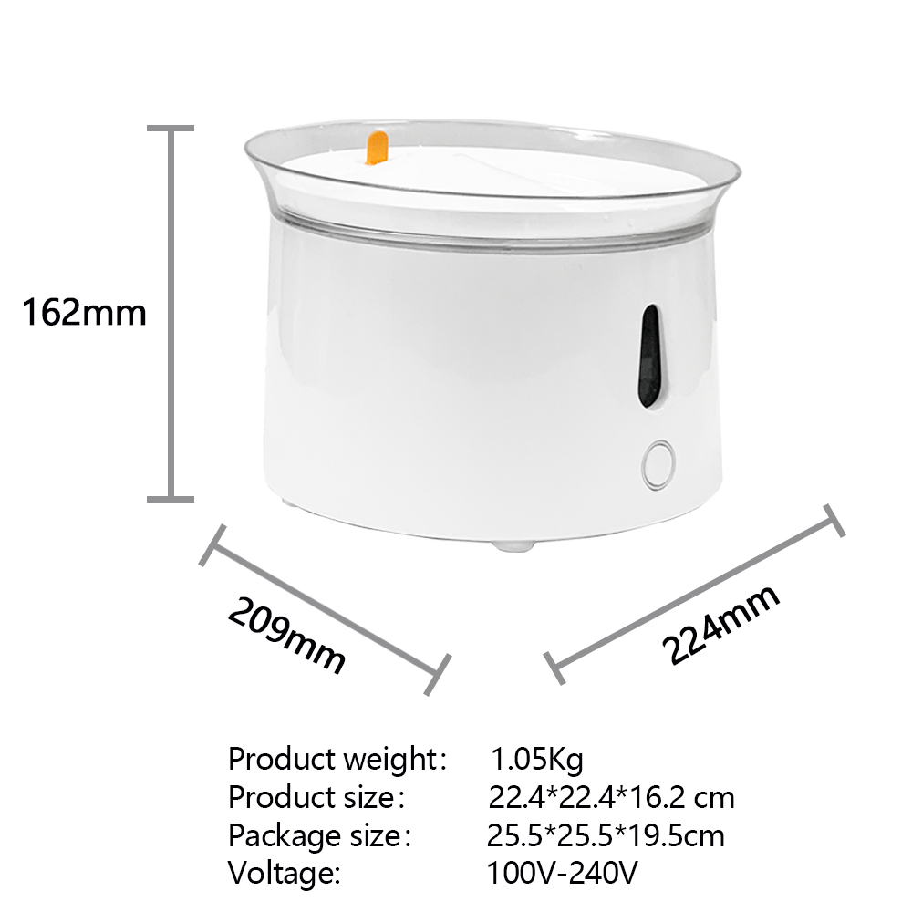 2.5L ABS Automatic Pet Water Dispenser with Purify System and Led Water Lever Indicator