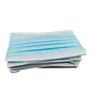 China Medical 3 Ply Non Woven Face Mask Disposable Face Protected Filter 95% BFE wholesale