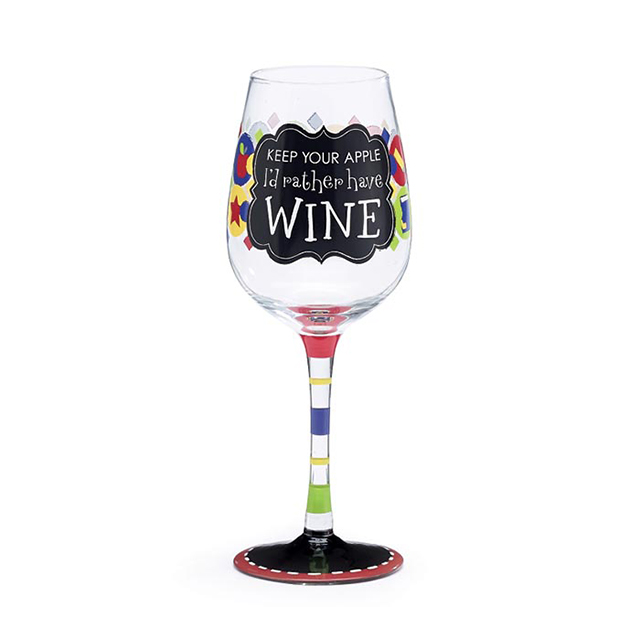 Custom Pattern Unique Shape 404ml Glitter Polka Dot Stemware Glass Gift