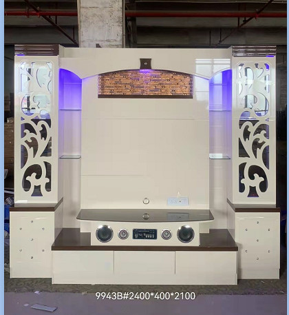 E1 MDF Board Automatic Lift White TV Lift Cabinet Hidden Pop Up Fireplace