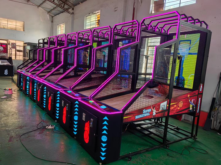 Coin Operated Luxury Street Arcade Basketball Hoop Machine With 55LCD Big Screen