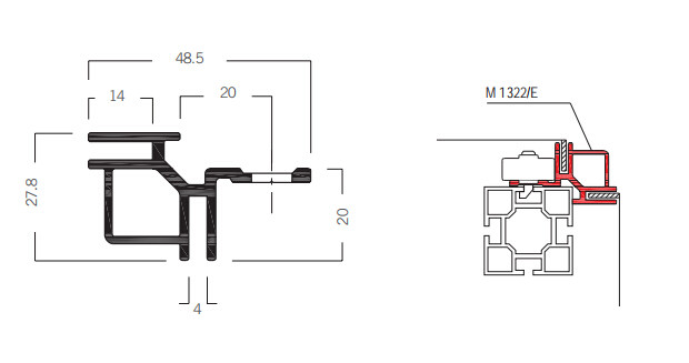 M1305 Tension fabric aluminum profiles of backdrop,Chinese octanorm similar drawing system supplier