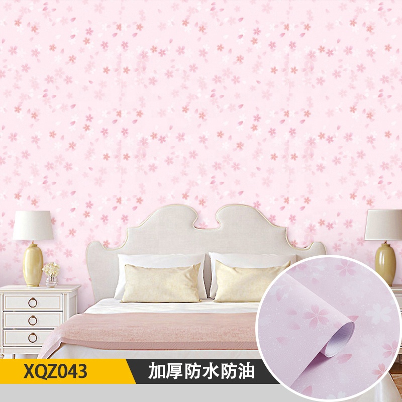 Self Adhesive Modern Floral Wall Cloth for Kids Bedroom Waterproof Cartoon Style Wallpaper Mural Children's Room Entry