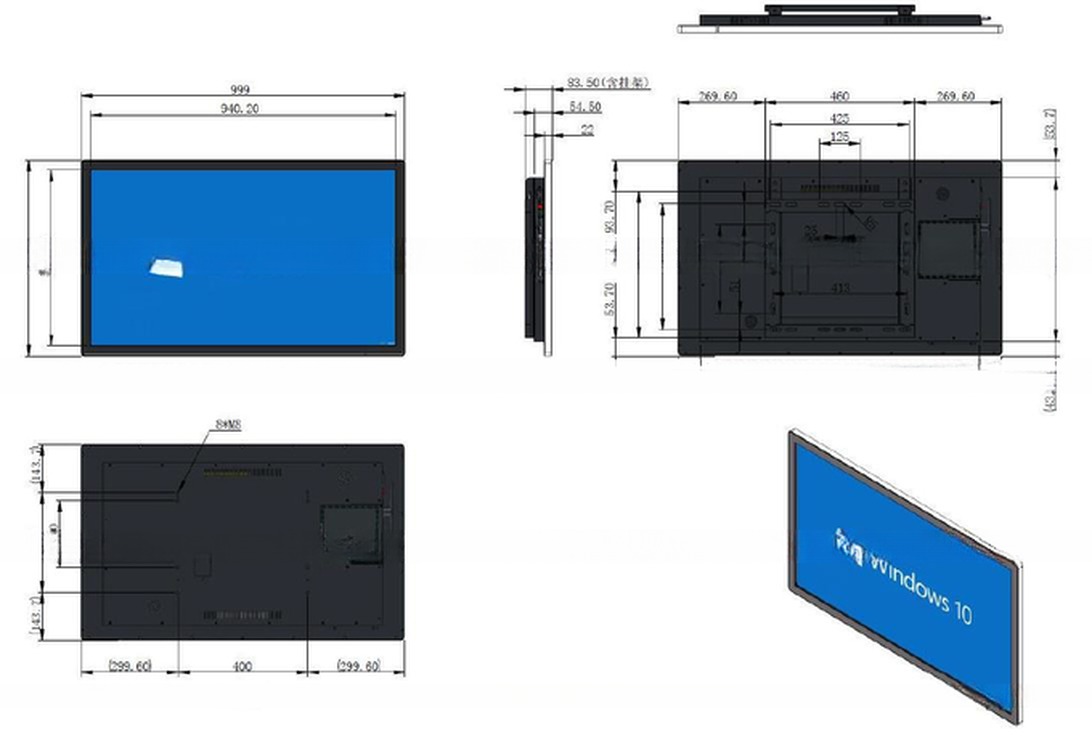 slim bezel wall mount capacitive touch screen 43" inch interactive WIFI 4G network advertising android tablet