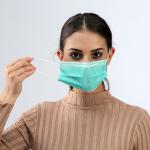 Safe Breathable Disposable Medical Face Mask Green Color For Nail Salons